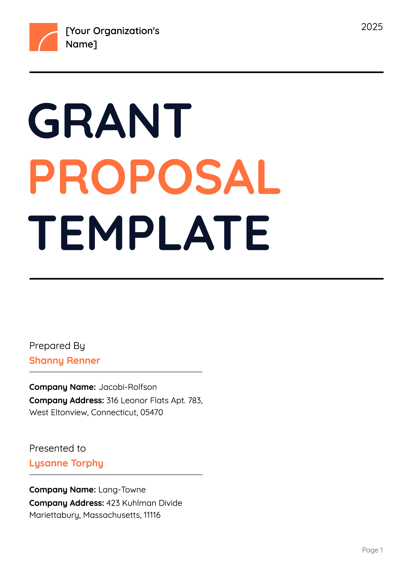 Grant & Proposal Writing Templates